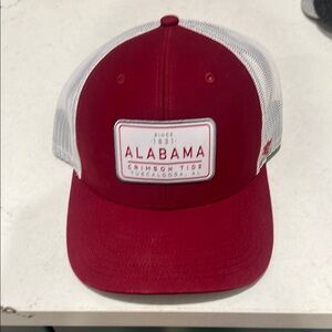 Red and White Ball Cap with Patch- like new